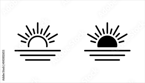 Sun icon vector set. summer symbol. sunlight sign collection. vector illustration on white bakground