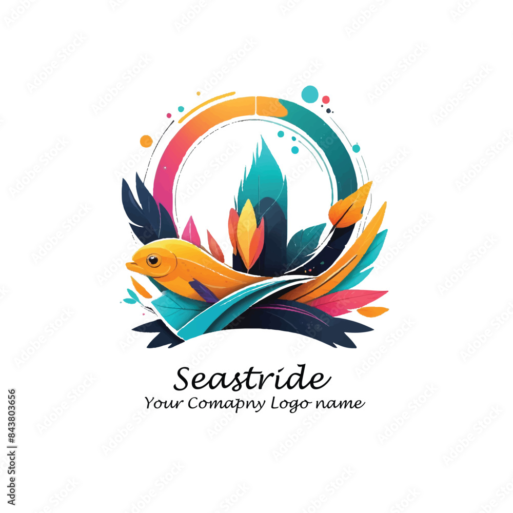 Fototapeta premium Vector colorful abstract logo template on transparent Background