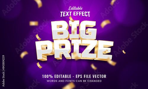 Game advertisement with big prize 3d editable text effect