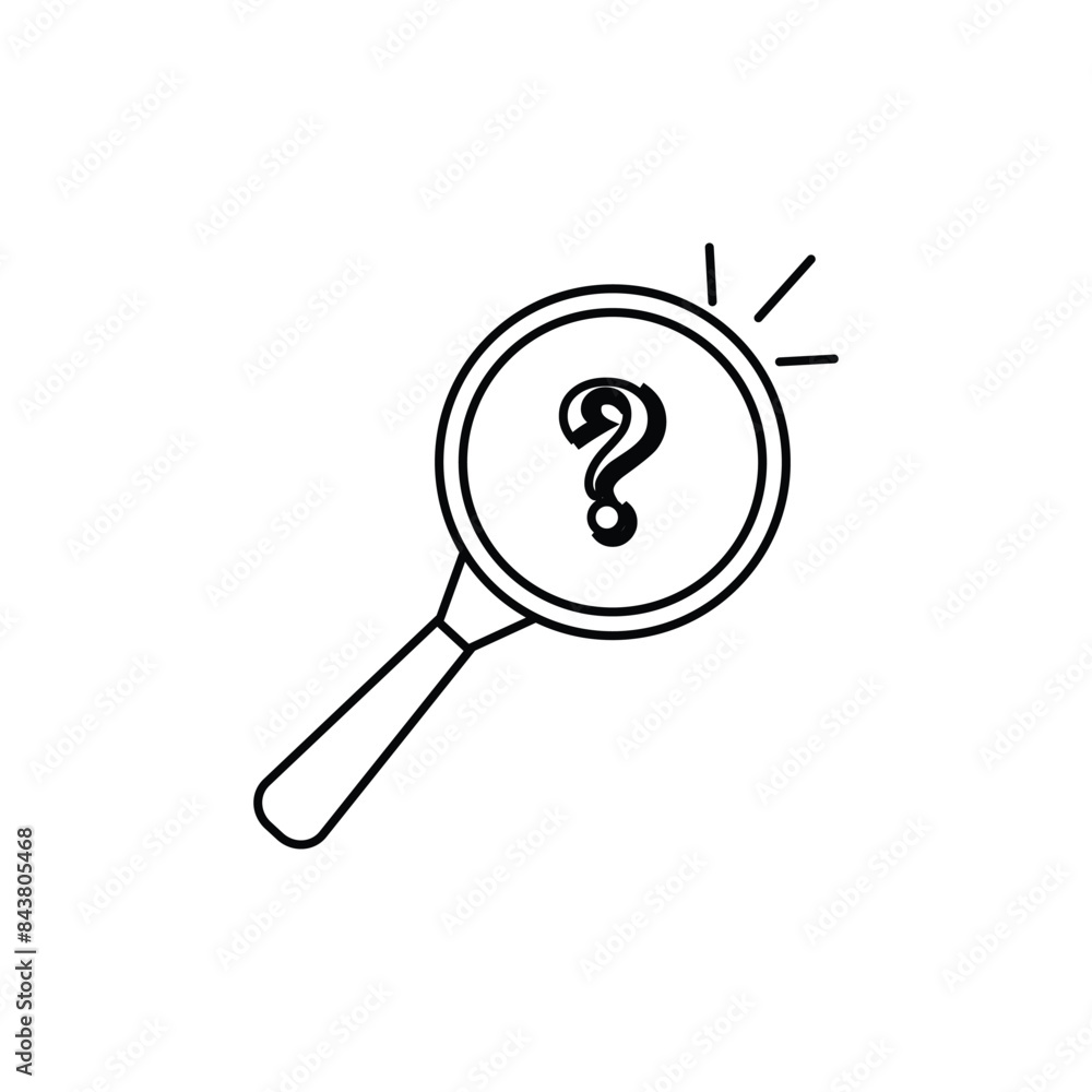 magnifying glass with question mark thin line icon. flat linear trend modern lineart scrutiny or inquiry logotype stroke art design web element isolated on magnifying glass with question mark thin line icon. flat linear trend modern lineart scrutiny or inquiry logotype stroke art design web element isolated on