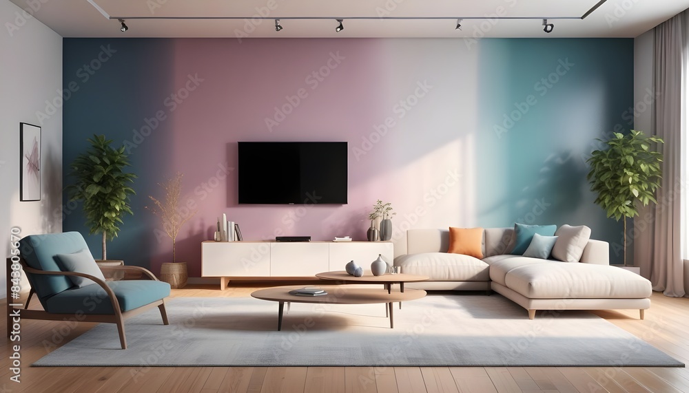 Fototapeta premium white and gold theme modern interior