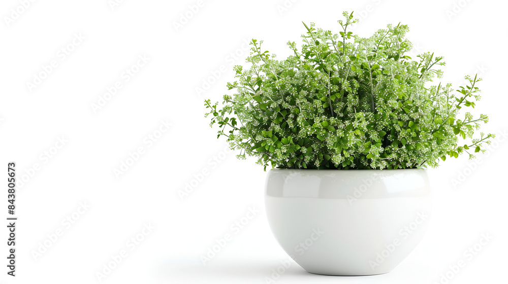 a small green seedling in a flowerpot isolated in white background ,Exploring the Technology of Bushings On White Background a small green seedling in a flowerpot isolated in white background ,Exploring the Technology of Bushings On White Background