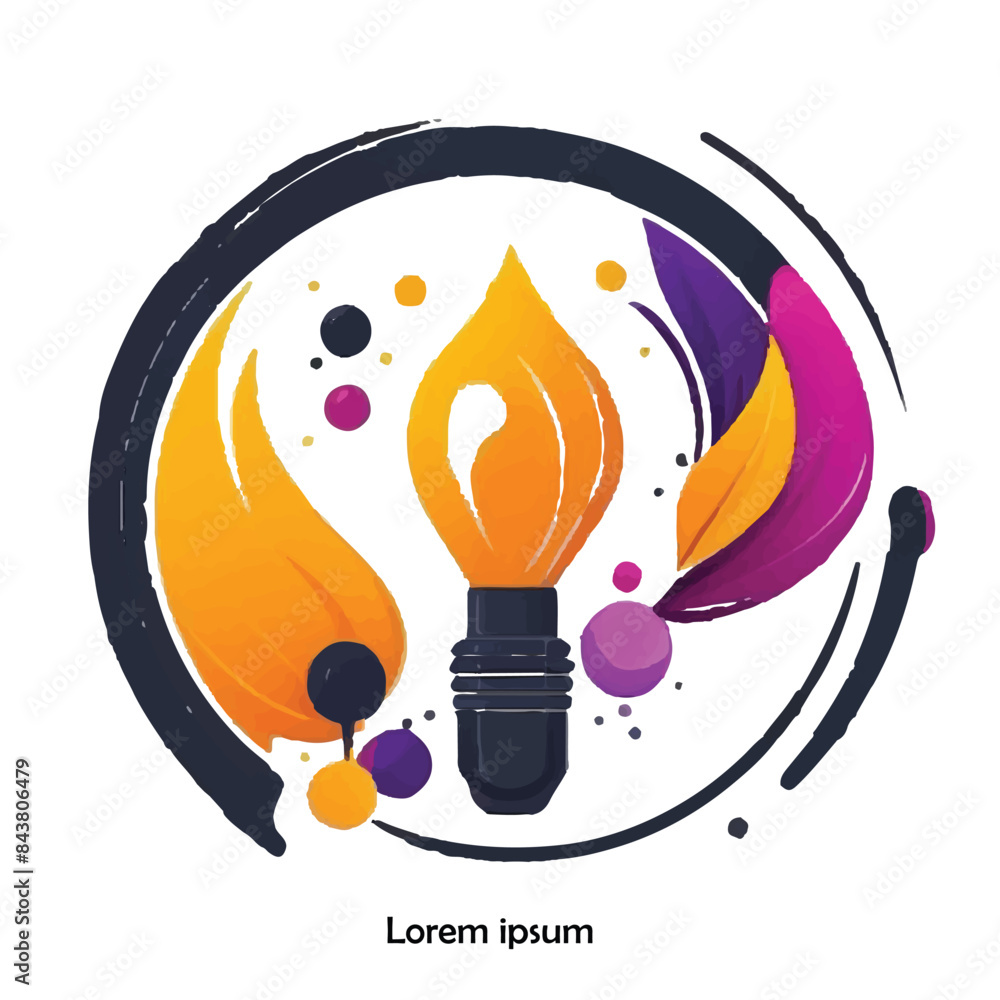 Fototapeta premium Vector colorful abstract logo template on transparent Background