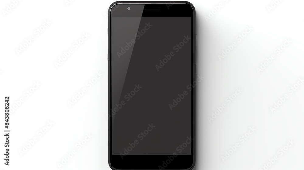 Naklejka premium Latest smartphone with edgetoedge display, isolated on white background, sleek and modern design, highresolution, copy space