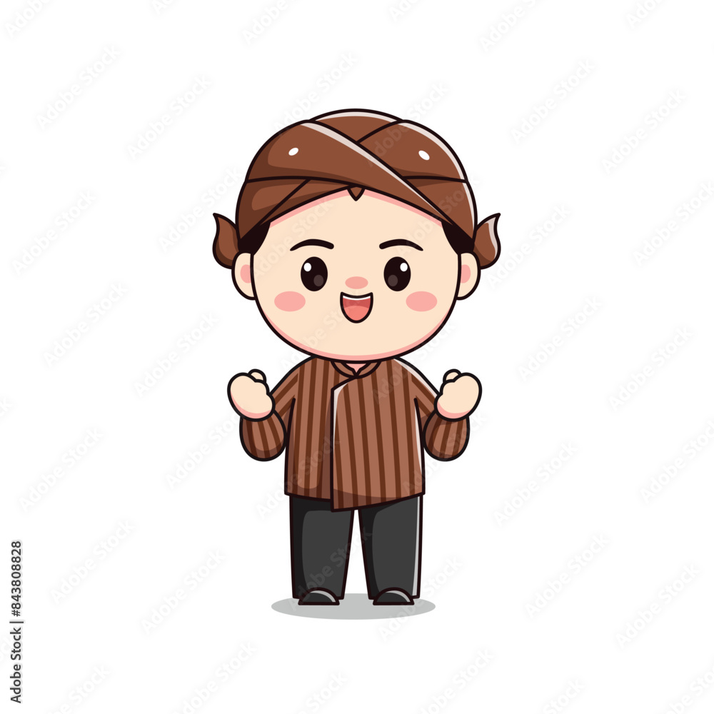 Indonesian traditional Java Blangkon boy costume Indonesian traditional Java Blangkon boy costume