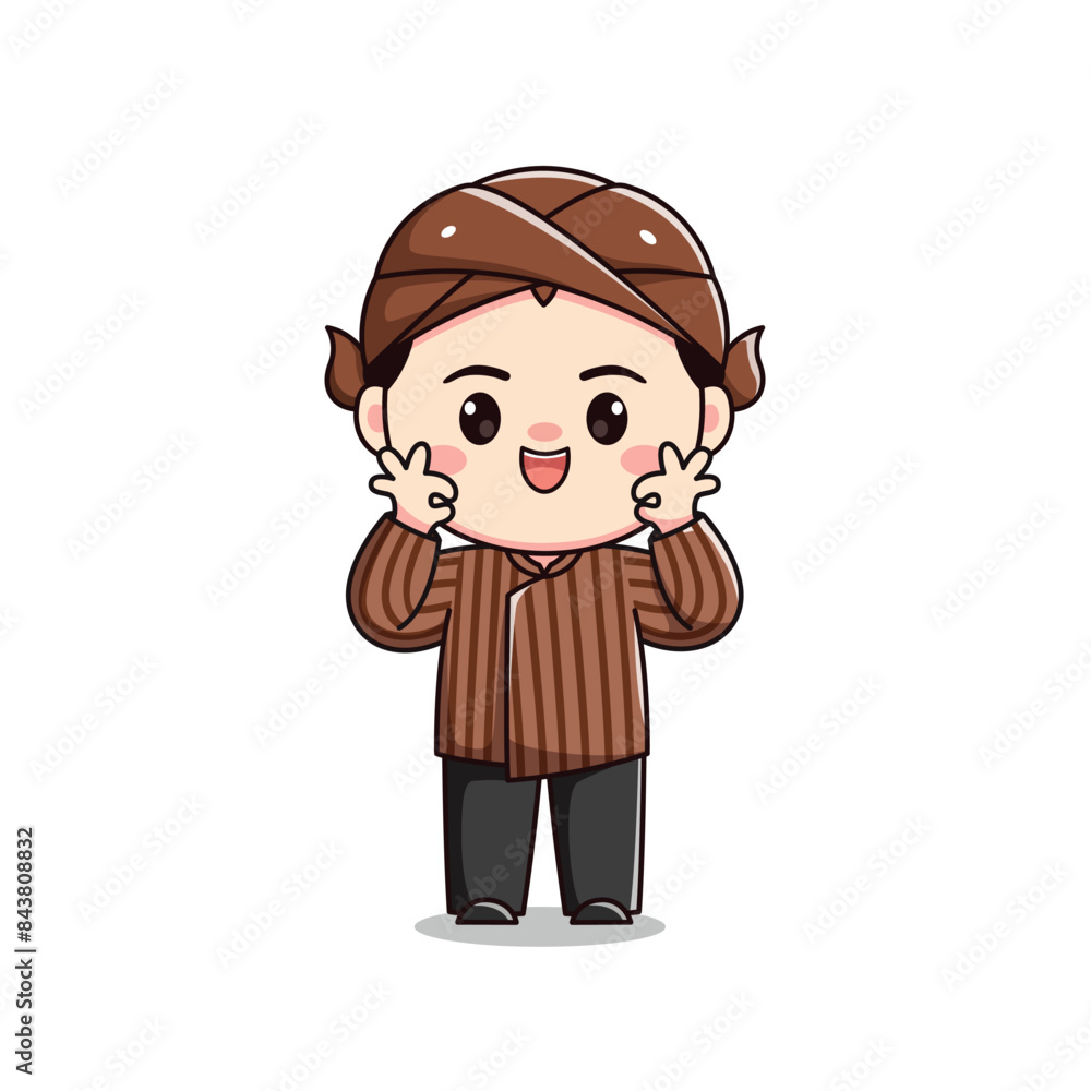 Indonesian traditional Java Blangkon boy costume Indonesian traditional Java Blangkon boy costume