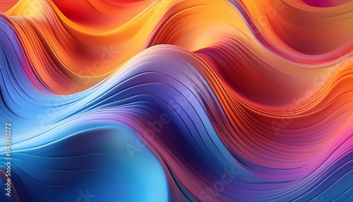 Abstract wavy effects background like colorful waves with blue and orange colors in a painting style. wallpapers, posters, banners