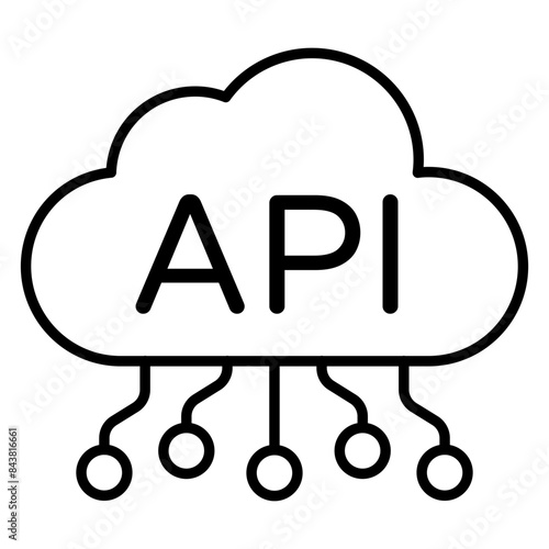 A colored design icon of cloud api