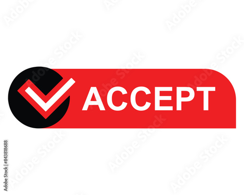 accept button on white background. accept button sign	
