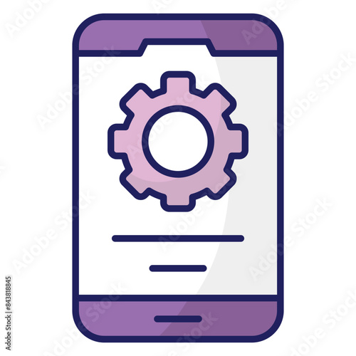 A unique design icon of mobile setting 