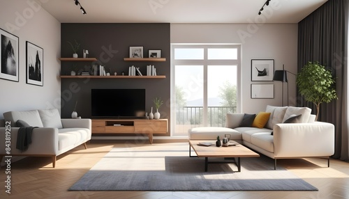 white and gold theme modern interior