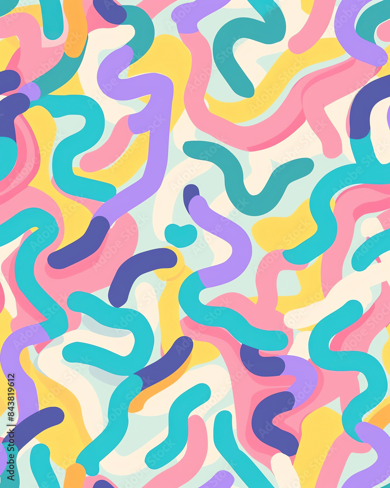 Colorful abstract pattern with wavy lines and curves, perfect for backgrounds, wallpapers or artistic designs. Colorful abstract pattern with wavy lines and curves, perfect for backgrounds, wallpapers or artistic designs.
