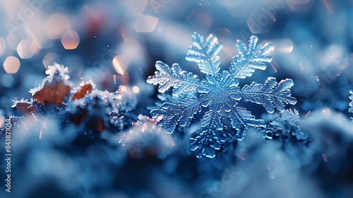 Snowflakes blanketing a winter wonderland © ALLAH KING OF WORLD