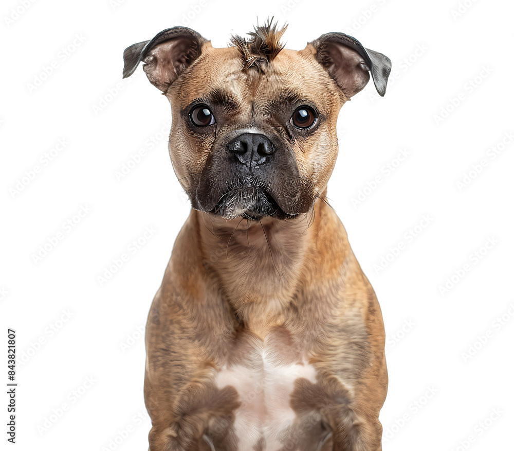 Staffordshire Bull Terrier, alert and attentive.
