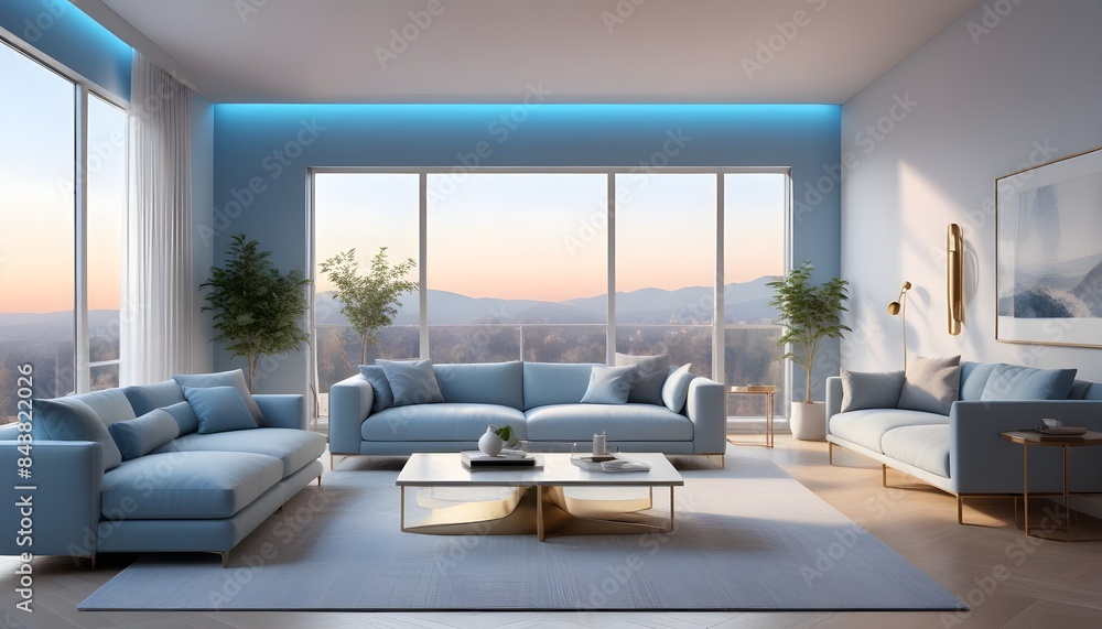 Fototapeta premium white and gold theme modern interior