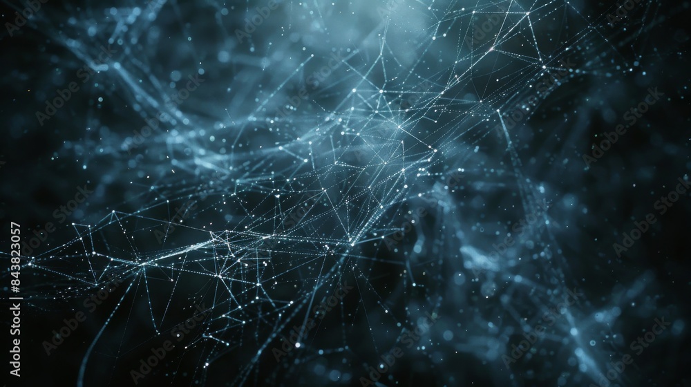 A network of lines appears to defy gravity, floating in a dark, empty space. A network of lines appears to defy gravity, floating in a dark, empty space.