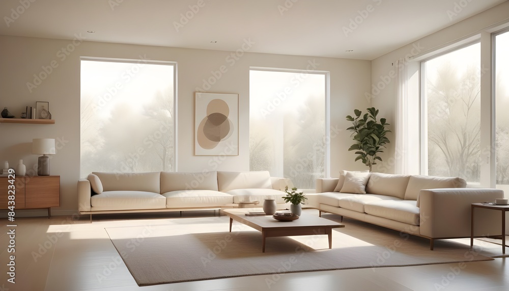 Fototapeta premium white and gold theme modern interior