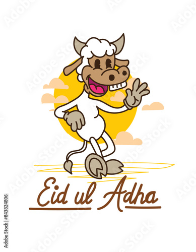 Muslim holiday Eid al-Adha.1445 H the sacrifice a ram. graphic design decoration kurban bayrami. month is mean muslim event
