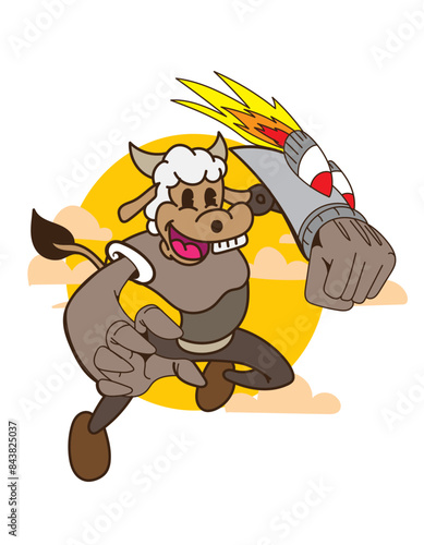 Muslim holiday Eid al-Adha.1445 H the sacrifice a ram. graphic design decoration kurban bayrami. month is mean muslim event
