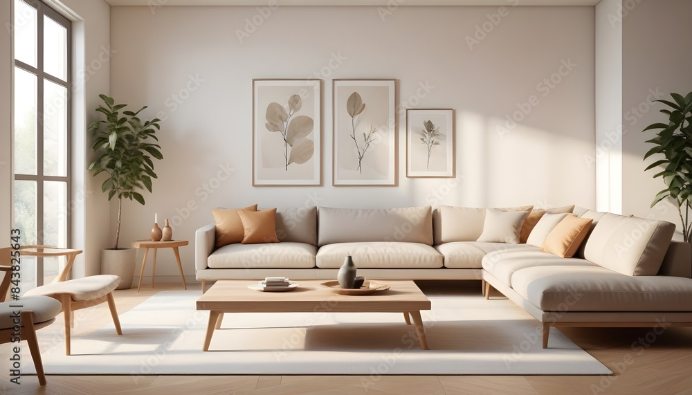 Fototapeta premium white and gold theme modern interior