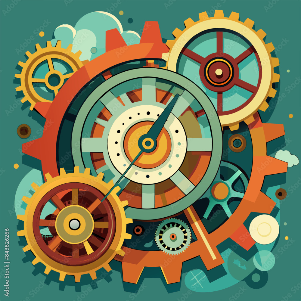 cogs and gears of a clock mechanical precision vector graphics cogs and gears of a clock mechanical precision vector graphics