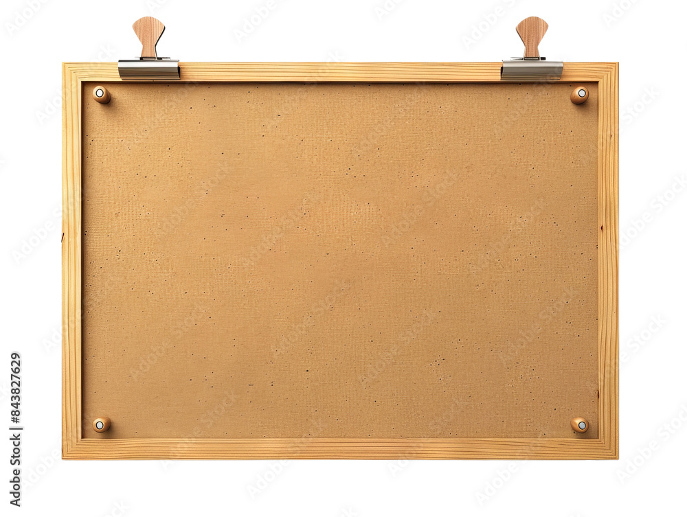 A blank cork board with wooden frame and metal clips. Perfect for showcasing ideas, notes, and reminders. A blank cork board with wooden frame and metal clips. Perfect for showcasing ideas, notes, and reminders.