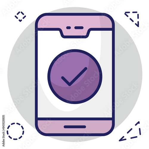 An icon design of verified phone 