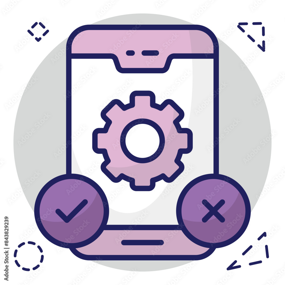 A unique design icon of mobile setting A unique design icon of mobile setting