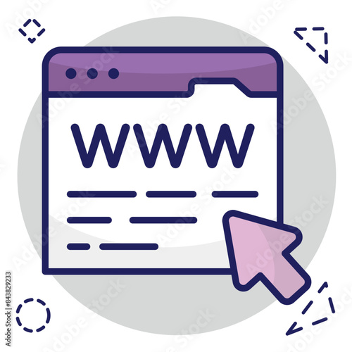 Modern design icon of www