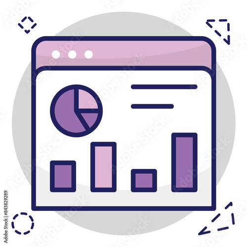 A trendy design icon of web statistics 