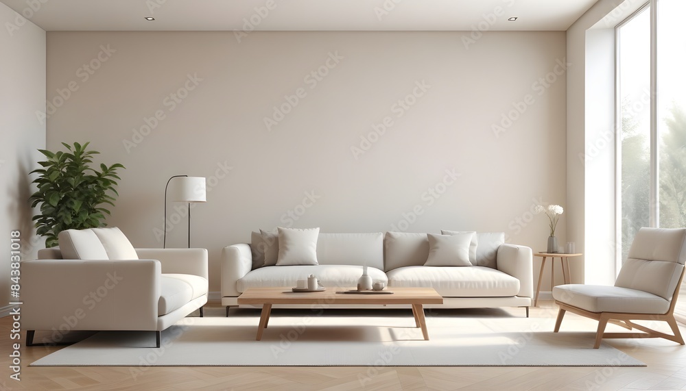 Fototapeta premium white and gold theme modern interior