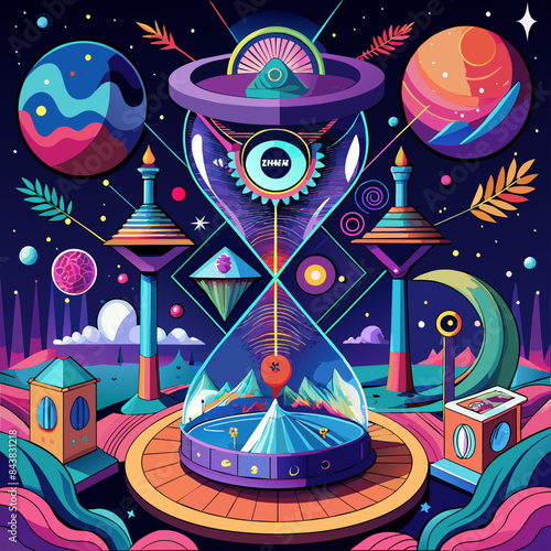 surreal time dilation artistic interpretation vector grsphics photo