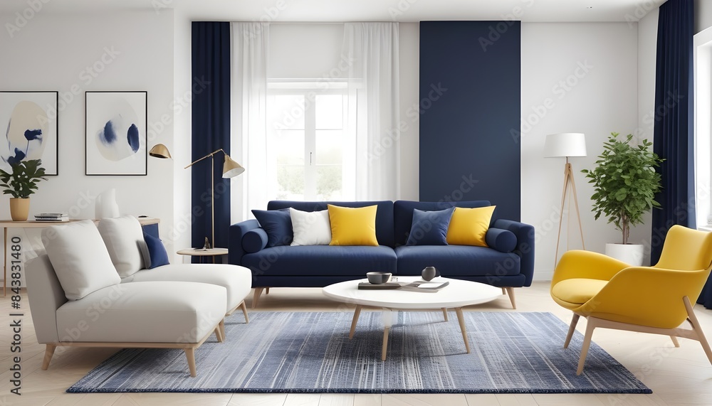 Fototapeta premium white and gold theme modern interior