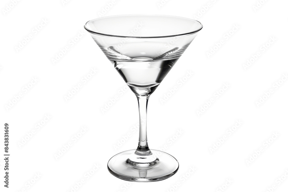 A clear glass martini glass isolated on a white background. Perfect for cocktail recipes and drinks. A clear glass martini glass isolated on a white background. Perfect for cocktail recipes and drinks.