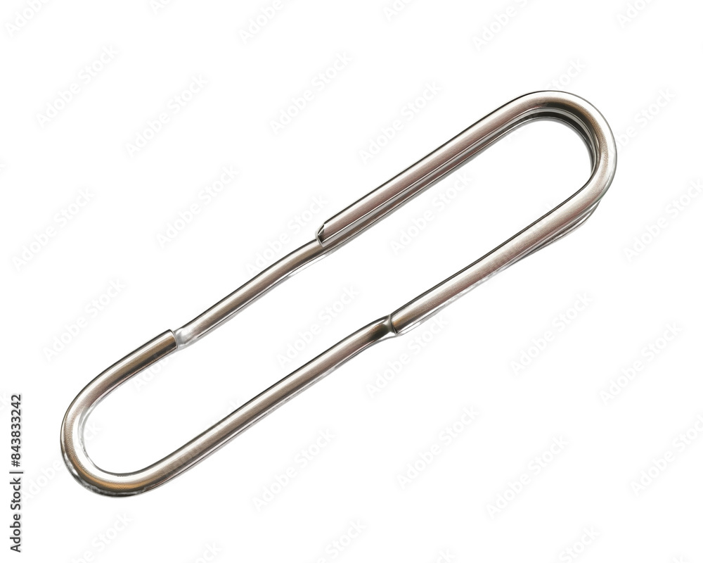 A close-up of a silver paperclip isolated on a black background. A close-up of a silver paperclip isolated on a black background.