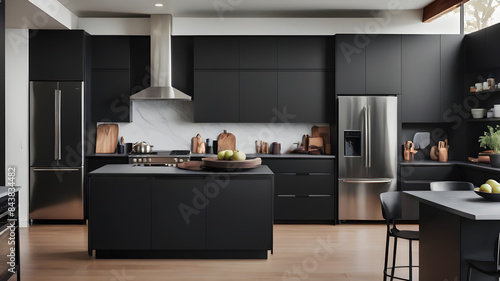 modern kitchen interior with kitchen