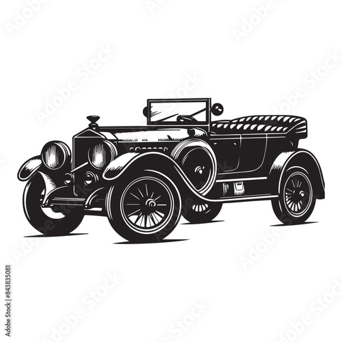 vintage car vector silhouette design