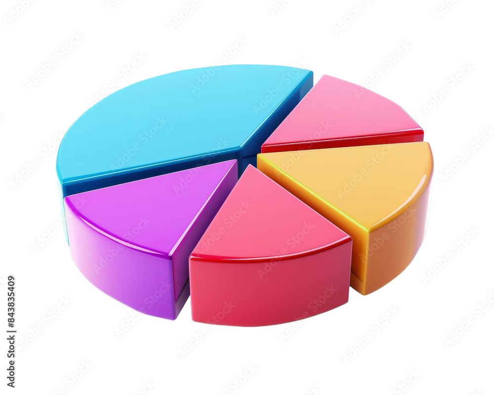 Obraz premium A colorful pie chart divided into five sections.