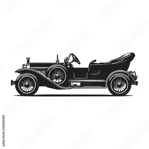 vintage car vector silhouette design
