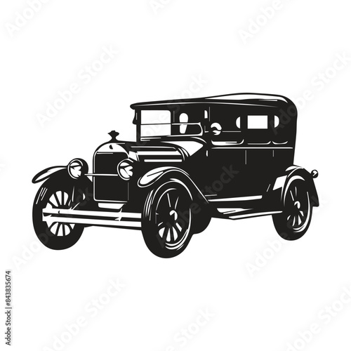 vintage car vector silhouette design