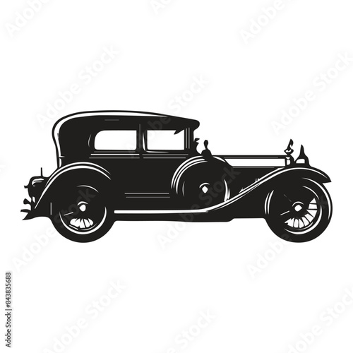 vintage car vector silhouette design