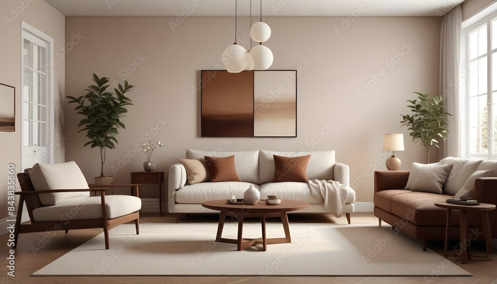 Fototapeta premium white and gold theme modern interior