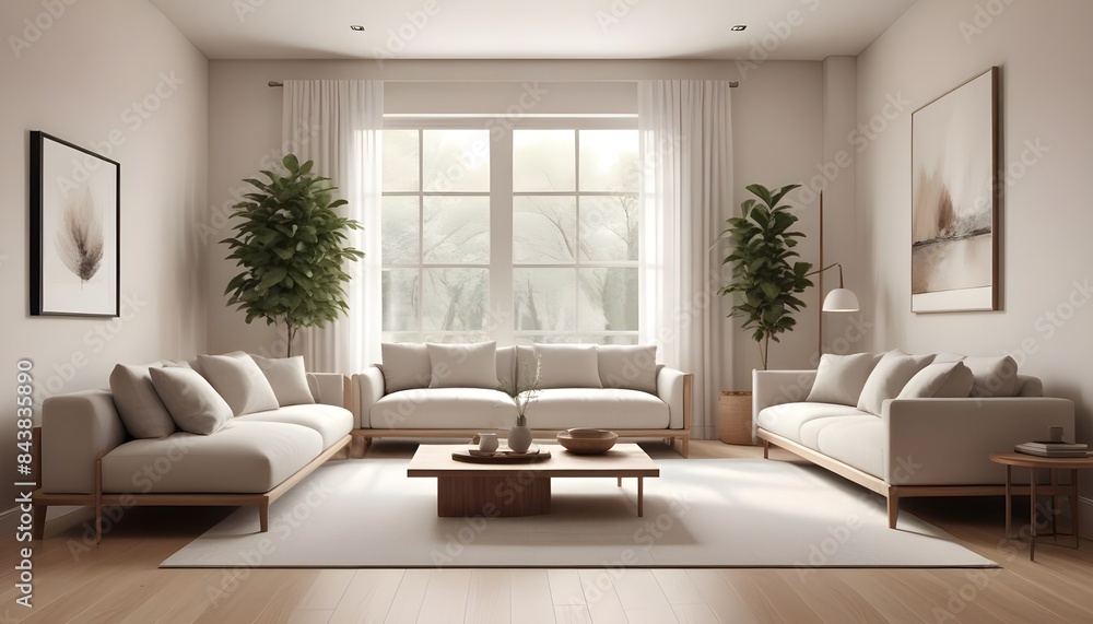 Fototapeta premium white and gold theme modern interior