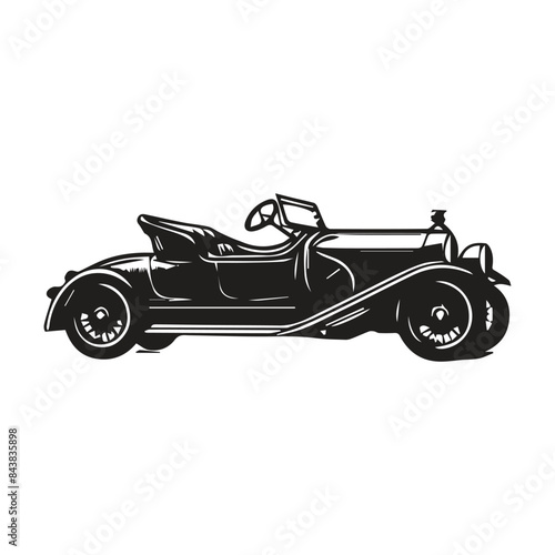 vintage car vector silhouette design