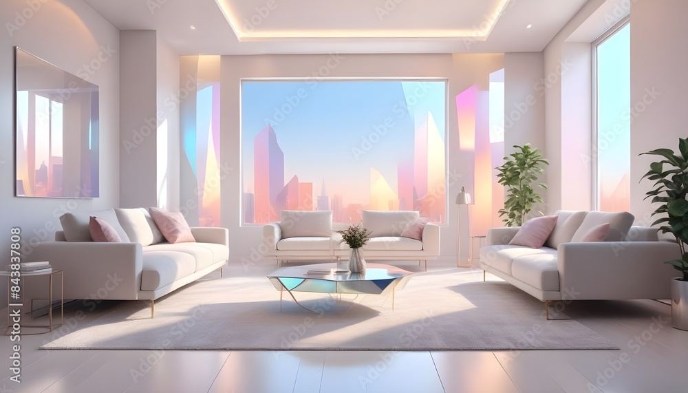 Fototapeta premium white and gold theme modern interior