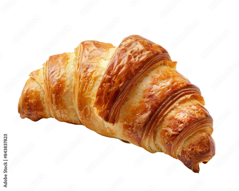 A freshly baked croissant with a golden brown crust. The flaky pastry is perfect for breakfast or a snack. A freshly baked croissant with a golden brown crust. The flaky pastry is perfect for breakfast or a snack.