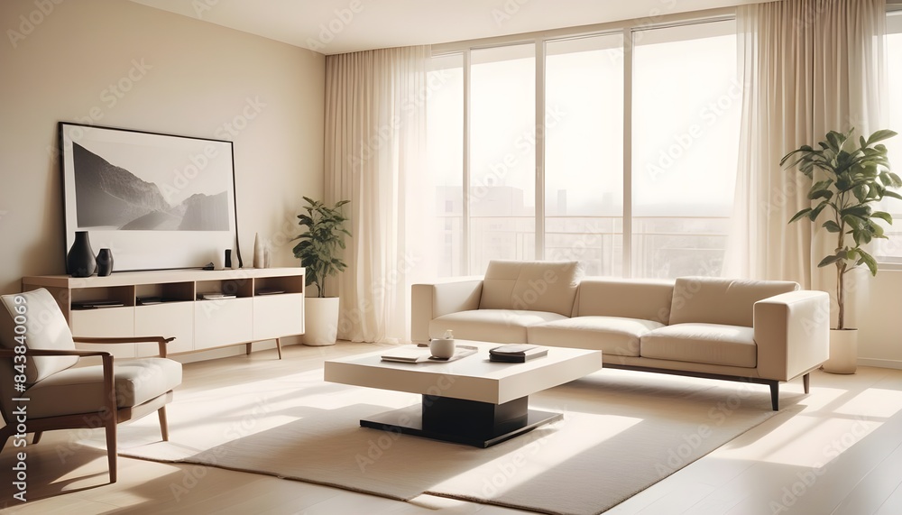 Fototapeta premium white and gold theme modern interior