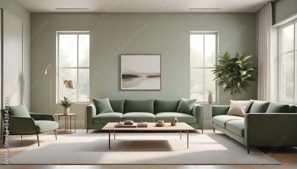 Fototapeta premium white and gold theme modern interior