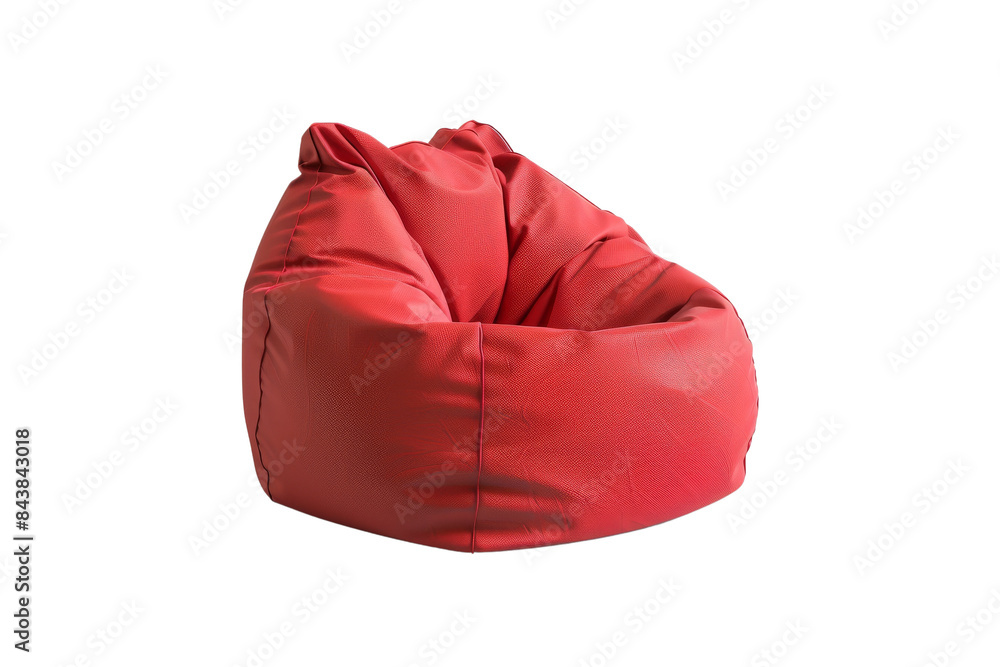 A red beanbag chair isolated on a white background. The chair is comfortable and inviting. It's perfect for relaxing and enjoying a good book. A red beanbag chair isolated on a white background. The chair is comfortable and inviting. It's perfect for relaxing and enjoying a good book.