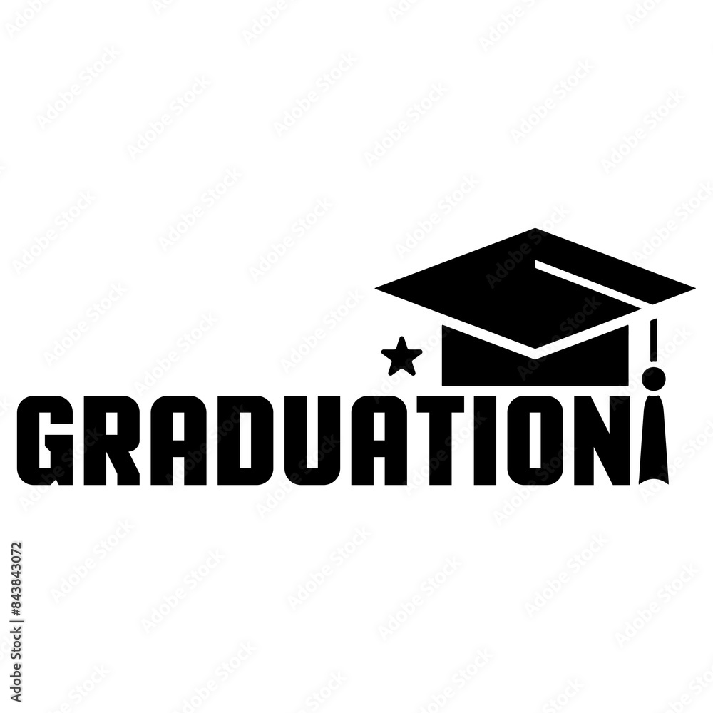 Graduation typography clip art design on plain white transparent isolated background for card, shirt, hoodie, sweatshirt, apparel, tag, mug, icon, poster or badge Graduation typography clip art design on plain white transparent isolated background for card, shirt, hoodie, sweatshirt, apparel, tag, mug, icon, poster or badge
